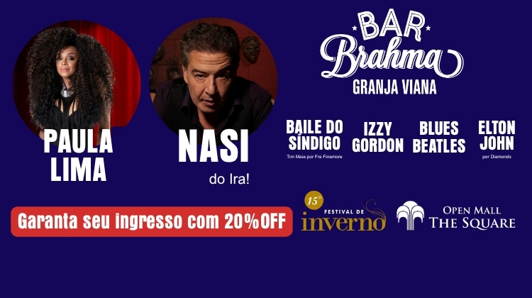 No Festival de Inverno do The Square, aproveite desconto exclusivo nos shows do Bar Brahma — só por aqui!