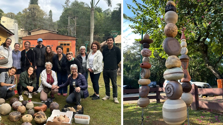 Ceramistas presenteiam a Granja Viana com obra coletiva